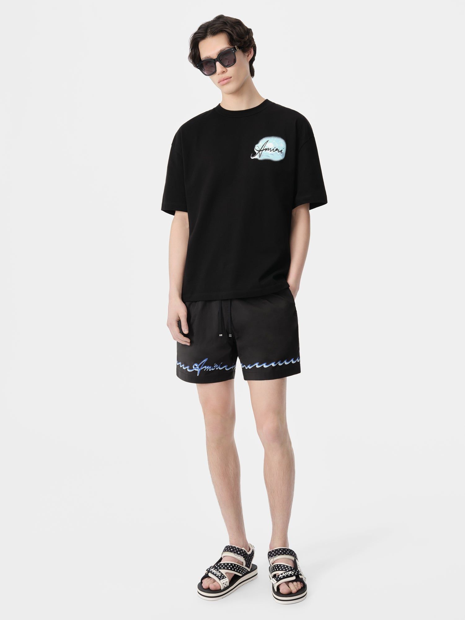 Amiri Wave Swim Trunk Men Shorts Black | SEUYDJN-31