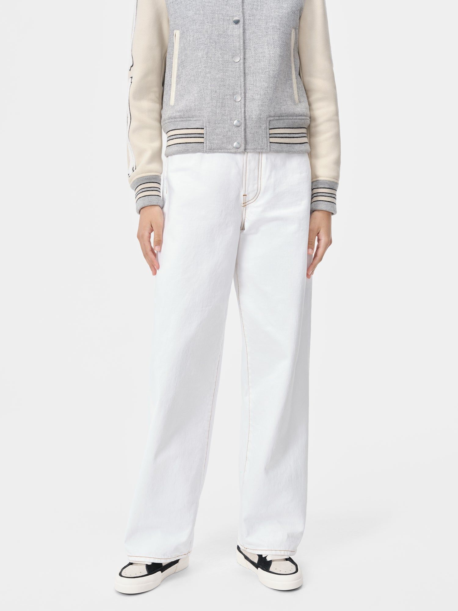 Amiri Wide Straight Jean Women Pants White | IXHQSWF-30